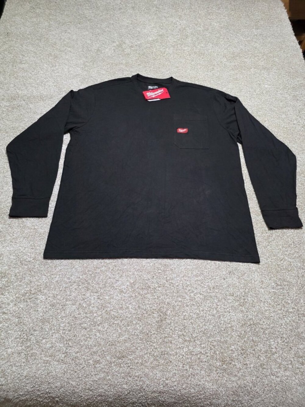 Milwaukee Gridiron Pocket T-Shirt Long Sleeve Black Mens Size 2XL